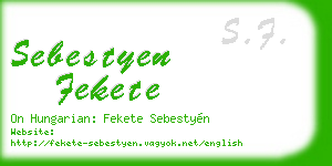 sebestyen fekete business card