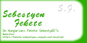 sebestyen fekete business card